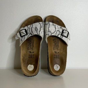 Snake Print Single Strap Birkenstocks - Size 38